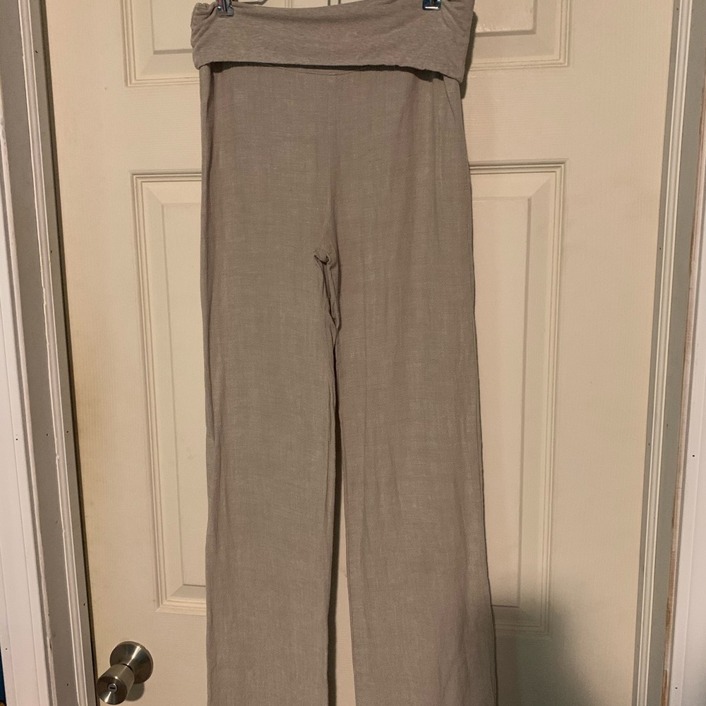 Fold over linen pant